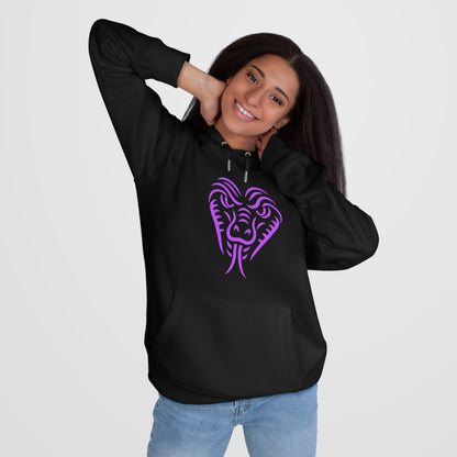 Black Mamba Hoodie – Schwarzer Pullover mit lila Snake Design & Backprint