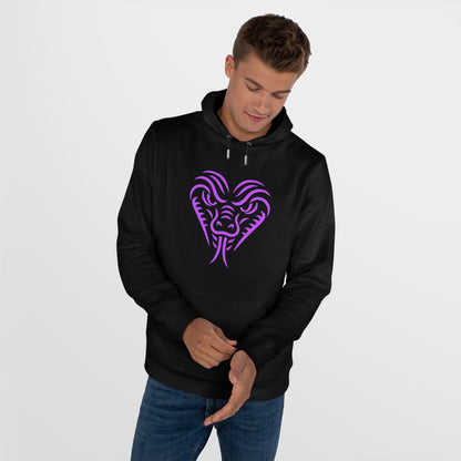 Black Mamba Hoodie – Schwarzer Pullover mit lila Snake Design & Backprint
